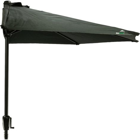 MaxxGarden Sombrilla Semicircular Ø 270 cm - Parasol para Pared de Jardín con Manivela y Mástil de Aluminio de Ø38 mm – para Terraza, Balcón – Base no incluida - Negro