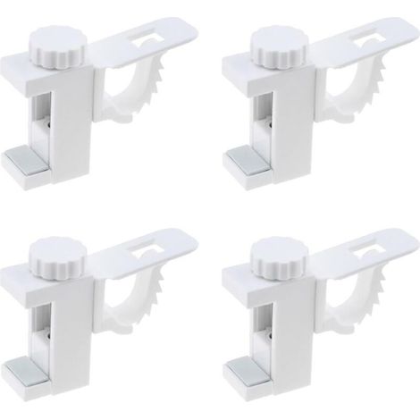 4-Piece Curtain Rod Clip Holder, Adjustable Curtain Rod Crossbar, Towel Storage Hook Organizer