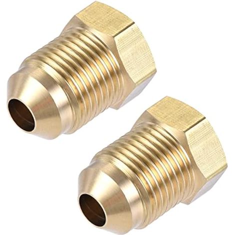 2 pièces Raccord de tuyau en laiton, adaptateur mâle 3/8 SAE à évasement - femelle 1/4 SAE fileté pour climatisation (1/4)