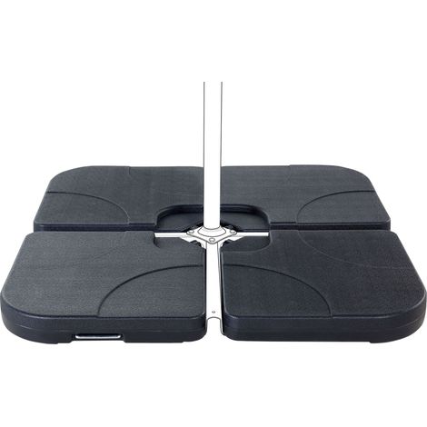 Dalles de Contrepoids 9 Kg pour Parasol 4 Pièces en Plastique Noir Résistant Caria (1/4)
