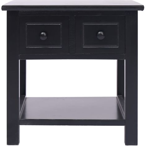 Table d'appoint Noir 40x40x40 cm Bois de Paulownia