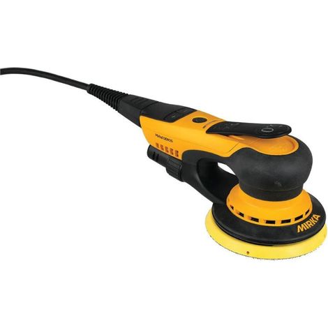 Mirka – Ponceuse orbitale 550CV – Moteur Brushless – Puissance 250W – Vitesse 10 000-12 000 tr/min – Pour ponçage bois dur et surfaces variées