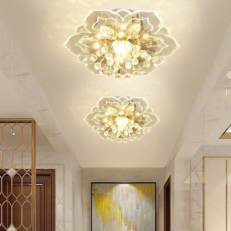 Plafoniera LED moderna con cristalli e motivi floreali per interni, mini lampada nordica, decorazione per la casa, illuminazione rotonda per soggiorno e corridoio - ALTRO (1/4)