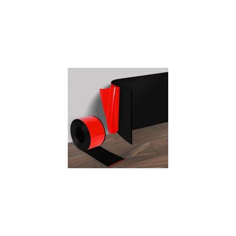 Plinthe flexible noire autocollante 10cmx5m PVC, découpe facile, finition lisse, pour salon, cuisine, salle de bain