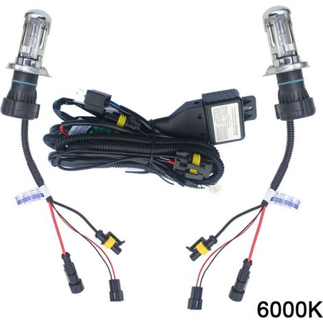 Ampoule Xénon HID LED Lampe,35 W H4 xénon HID Bi-Xenon Hi/Lo double faisceau ampoules de rechange - 6000K