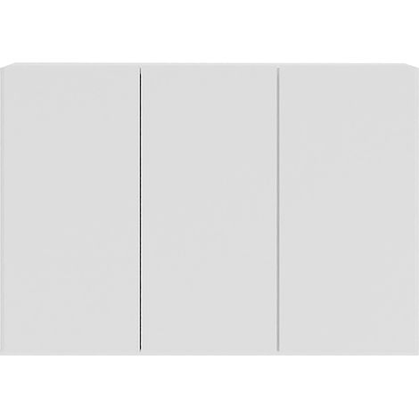 Pegane – Buffet 3 portes blanc – Panneaux de particules mélamine – Longueur 90 cm – Hauteur 70 cm – Profondeur 32 cm – Rangement élégant pour intérieur moderne (1/4)