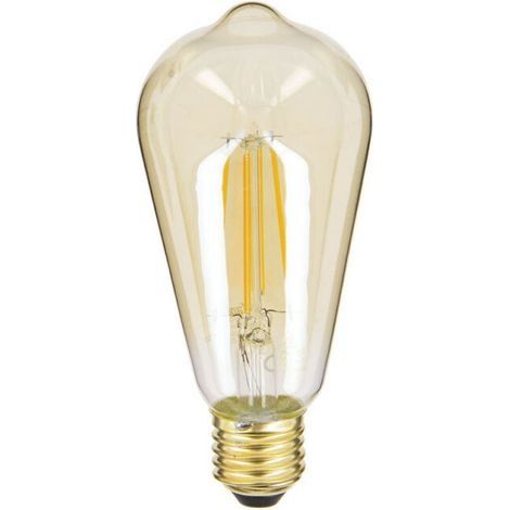 Ampoule LED rétro style Edison en verre ambré, culot E27, 7 W (équivalent 50 W), 806 lm, lumière chaude blanc (2700 K), idéale pour lustres, appliques et décoration intérieure (1/5)