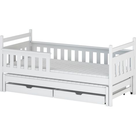 CAMA JUVENIL BLANCA CON SUPLETORIA Y CAJONES JACKIE - 90 x 200