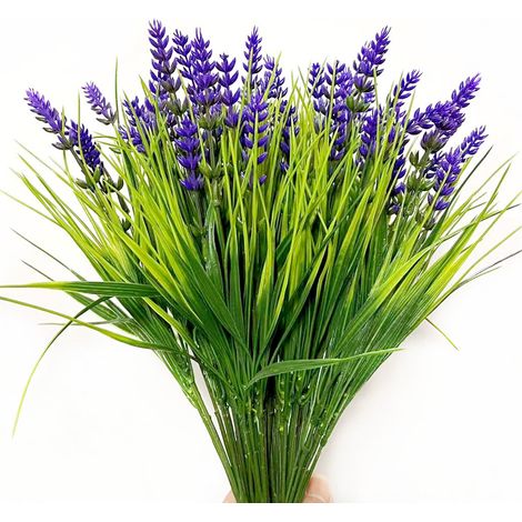 12 bouquets de fleurs artificielles d'extérieur résistantes aux UV, fausses plantes en plastique qui ne se décolorent pas, décoration pour jardin, porche, jardinière, fleurs artificielles d'extérieur (1/5)