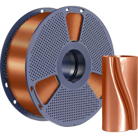 Filamento per stampa 3D, diametro 1,75 mm, materiale ecologico, 1 kg, rosso rame. (1/2)
