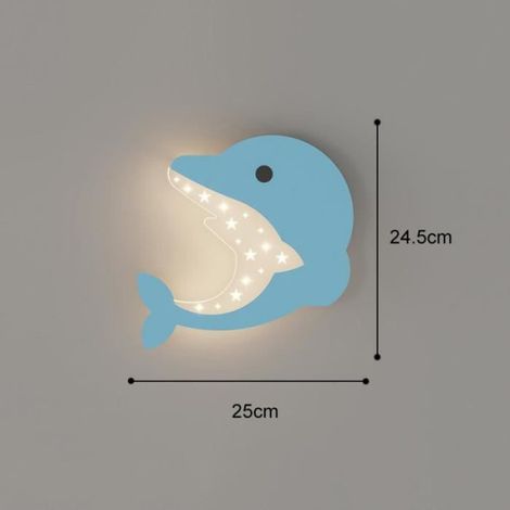 1 Applique Murale LED,Forme de dauphin,Luminaire décoratif,Chambre d'enfant,Garçon,Fille (1/4)