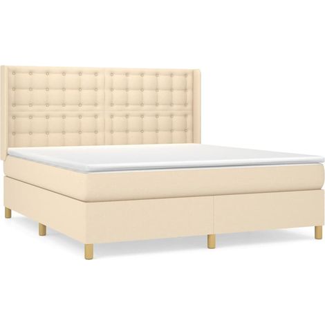 Maison Exclusive - Boxspringbett mit Matratze Creme 180x200 cm St