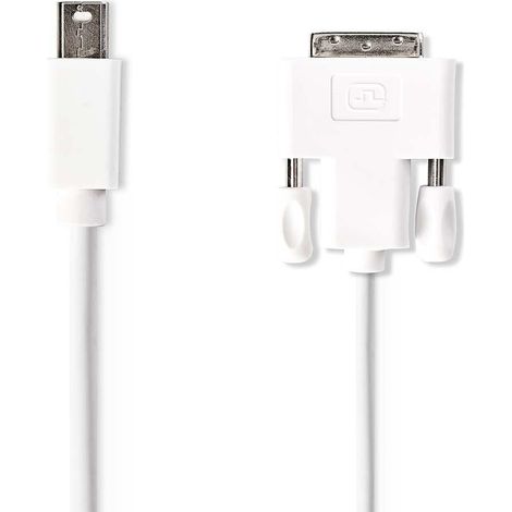 Cavo Mini Displayport  DisplayPort 1.2  Mini DisplayPort Hane  DVI-D 24+1-Pin Hane  21,6 Gbps  Nickelplaterad  2,00 m  Round  PVC  Vit  Plastpåse
