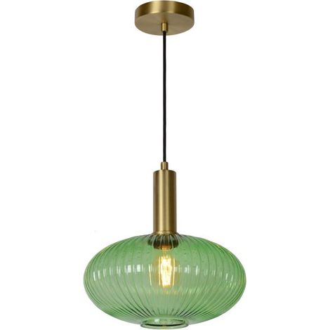 Pendelleuchte, Glas, grün, Durchmesser 30 cm, E27 (1/4)
