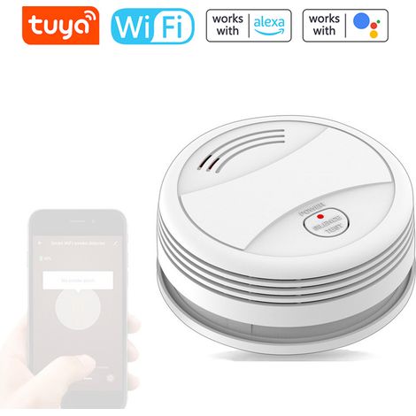 GARRYFIZH Détecteur de Fumée Photoelectrique Connecté Wifi Tuya, Alarme Incendie Son et Lumière avec Notification APP - Installation Indépendante (1/5)