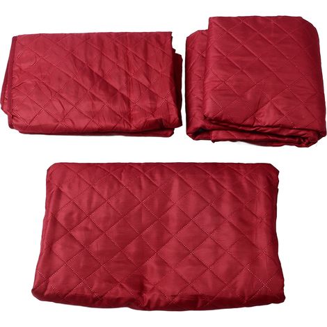 Housse de Canapé Universelle Lot de 3 Places Protège Canapé Anti-Rayures pour Animaux en Polyester Lavable Rouge Vin (1/5)