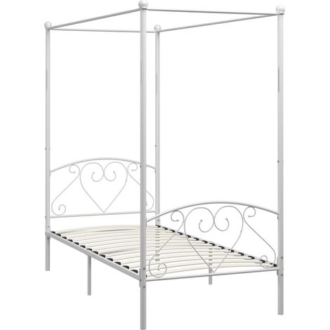 Maison Exclusive - Himmelbett-Gestell Weiß Metall 100 x 200 cm