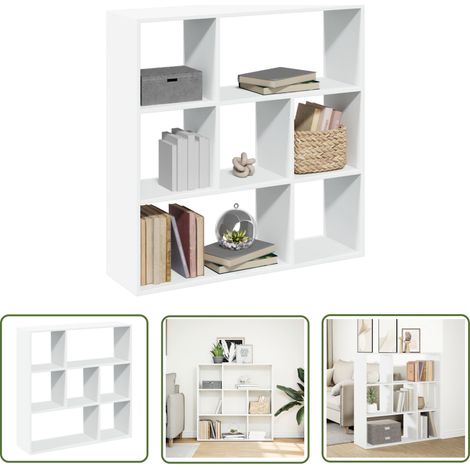 vidaXL Raumteiler-Bücherregal Weiß 102x29x103,5 cm Holzwerkstoff (1/5)