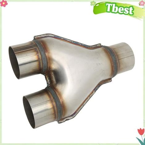 Tbest connecteur adaptateur d'échappement Embouts de tuyau d'échappement en forme de Y en moto collecteur Diamètre intérieur 63 mm (1/5)