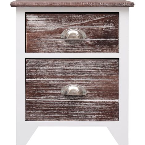 Maison Exclusive - Nachttisch Braun und Weiß 38×28×45 cm Paulowni