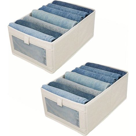 Boîte de rangement pour vêtements 2 pièces, boîte de rangement pliable pour pantalons, gain de place, organisation de la maison (1/5)