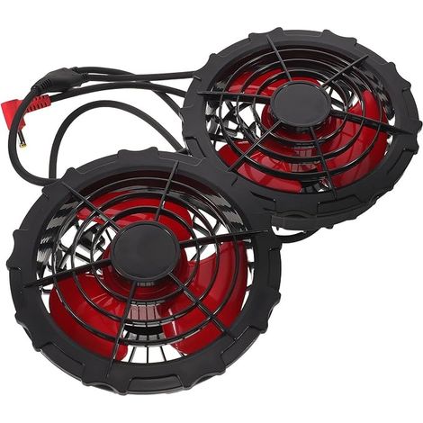 Ventilador portátil Cabilock de 2 piezas, de plástico negro, con motor sin escobillas, recargable por USB, compatible con USB para crear un ambiente veraniego en jardines y almacenes. (1/5)