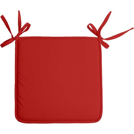 Galette de chaise unie aux multiples couleurs Rouge 38x38 cm