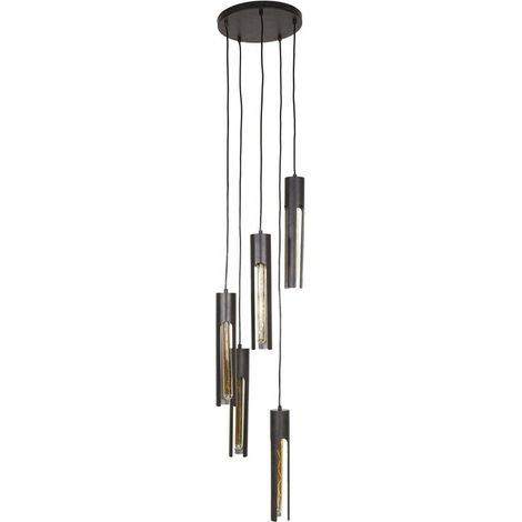[GEBRAUCHT] B-Ware Zijlstra Tube Hängeleuchte Pendelleuchte Lampe schwarz Metall 30 cm 5-flammig (1/2)