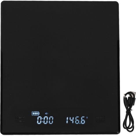 Balance numérique à café avec écran LED invisible, 200mAh, 3kg, 0,1g, minuterie, arrêt automatique, type C, mini balance électronique pour cuisson et pâtisserie