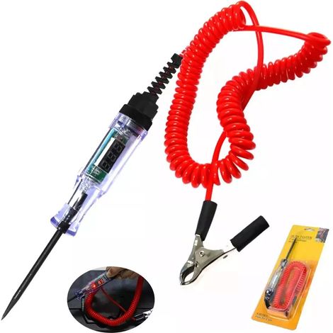 Probador de voltaje automotriz de 6V y 24V con pantalla digital, lápiz para circuitos de automóviles con sonda de resorte. (1/5)