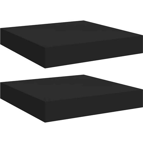 Estante flotante pared 2 uds MDF negro 23x23,5x3,8 cm vidaXL