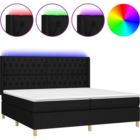 Maison Exclusive - Boxspringbett mit Matratze & LED Schwarz 200x2 (1/5)