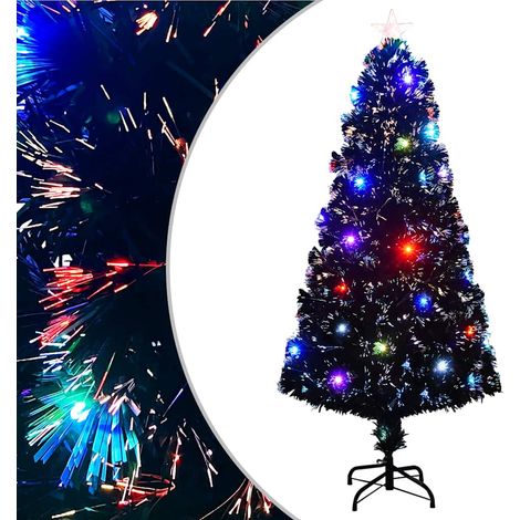 vidaXL Árbol de Navidad preiluminado con soporte y LED fibra óptica 150 cm (1/5)