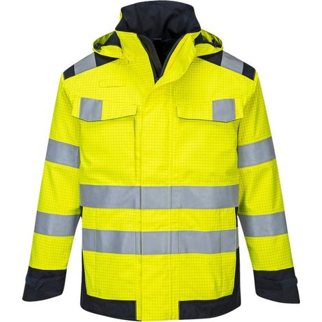 Giacca impermeabile Modaflame Arc elettrico Colore: Giallo/marine Taglia S - Portwest (1/2)
