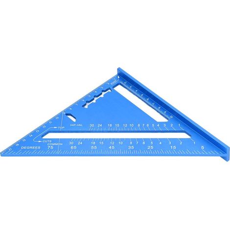 Triangle de Menuisier en Aluminium Électrophorétique - Échelle Clair Bleu (1/5)