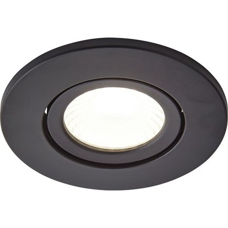 Litecraft Recessed Downlight Fire Rated Tiltable Spotlight - Satin Black (1/5)
