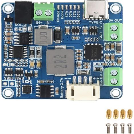 Module Solar Power Manager (D) Fits Jetson Nano/Arduino Support Adaptateur secteur Type-C ou panneau solaire 6V 24V et sortie 5V/3A (1/5)