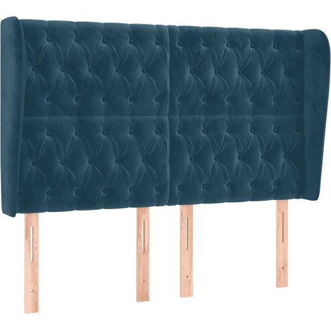 Maison Exclusive - Cabecero con orejas de terciopelo azul oscuro (1/5)
