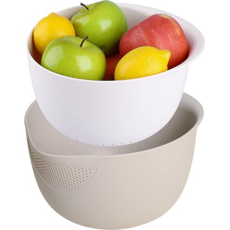 gris 2614cm-passoire Riz Et Passoire De Cuisine - Filtrer Le Riz, Le Quinoa Et Les Petits Grains - Faire Tremper, Laver Et Goutter Les Lgumes Et (1/5)