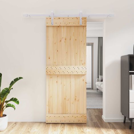 Teenpull – Schiebetür Natürlich und Weiß 80 x 210 cm Massivkiefer (1/5)