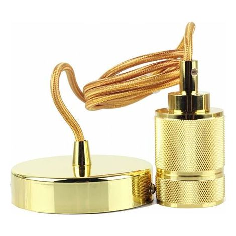 E27 Douille de Lampe Suspension en Métal Pendule corde 150CM Retro Suspension Lampe de Chaîne en Cuivre Laiton Couleur Cuivre itulaire DIY Lampe Accessoires Pendentif (1/5)