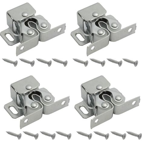 APEX Loquets de porte, lot de 4, double rouleau, maintien renforcé, pour portes de placard et d'armoire. (1/5)