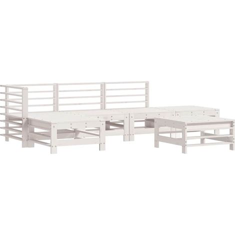 Maison Exclusive - Set Salotto da Giardino 6 pz Bianco in Legno Massello di Pino (1/5)