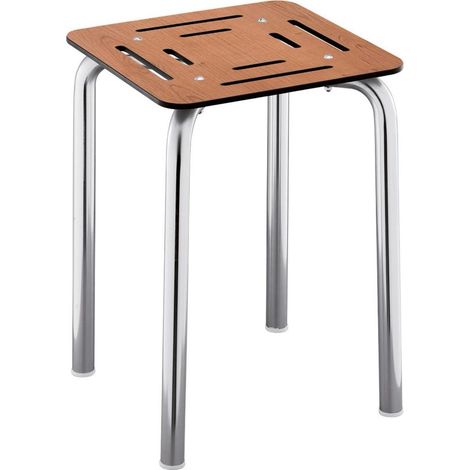 BELTRAN 2626 ASIDEROS Banqueta Sin Respaldo Inox Asiento Cerezo - ref: 064-2626
