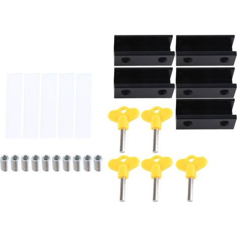 Verrou de porte et fenêtre, verrou de sécurité pour porte coulissante, verrou de limitation de fenêtre, verrou pour porte de grange coulissante, alliage d'aluminium (1/5)