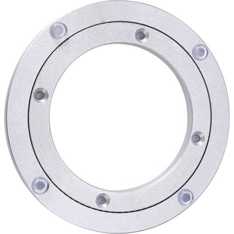 UlisemRoulement de bureau, plateau tournant universel de table ronde en alliage d'aluminium argenté, plaque à rouleaux rotative, pour la décoration de gâteaux (8 pouces diamètre intérieur : 14,5 cm di (1/3)