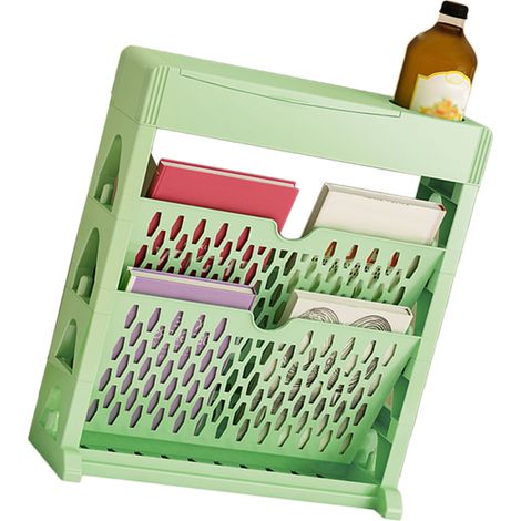 Étagère à livres de rangement, petite bibliothèque, grande capacité, accès facile pour salon et chambre, simple rangée, 2 niveaux, verte