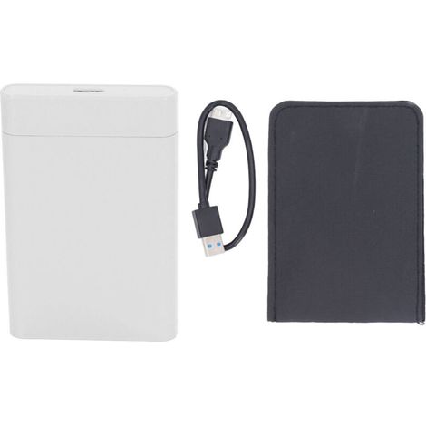Disque dur externe portable USB 3.0 500 Go - Compact, rapide 5 Gbps, prêt à l'emploi pour PC et voyage - Blanc