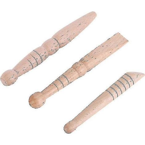 Lot de 3 bâtonnets de massage en bois naturel pour les pieds et le corps : soulage la douleur, détend et pratique l’acupuncture et la réflexologie plantaire. (1/5)