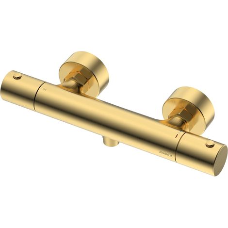 Avapax Robinetterie de douche - Or brossé - Thermostatique - Résistant à la corrosion - Modèle Abth3012t1